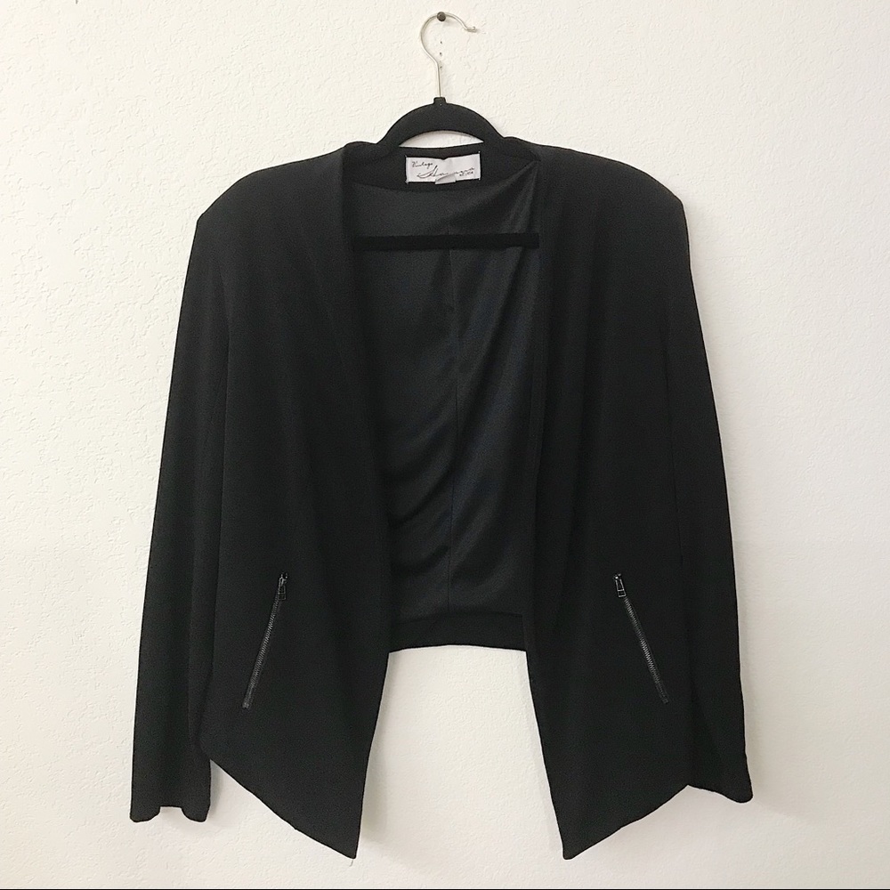 Vintage Havana Black Zipper Pocket Light Jacket